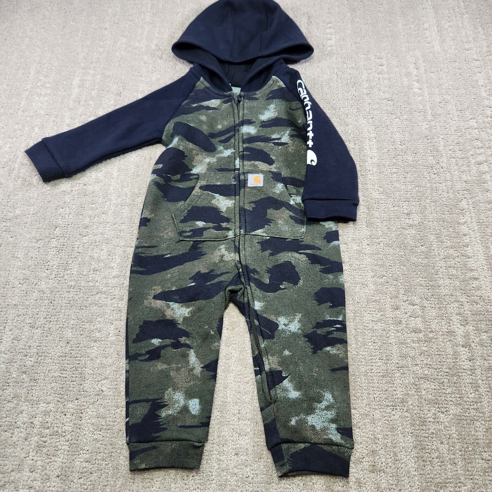 Carhartt Coverall Hoodie Baby 9 Months Infant Full Zip Camo Fleece Cotton